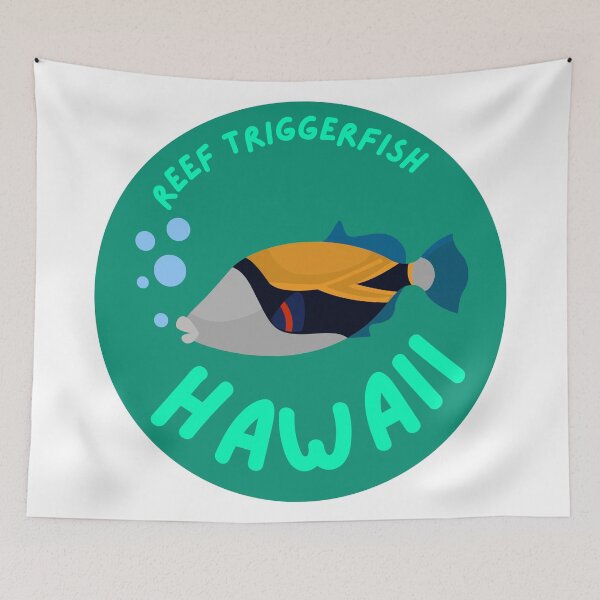 Aperçu de l'œuvre Poisson de l'État d'Hawaï HumuHumu Reef Triggerfish Mignon Simple Lumineux Conception idiote créée et vendue par julyperson.