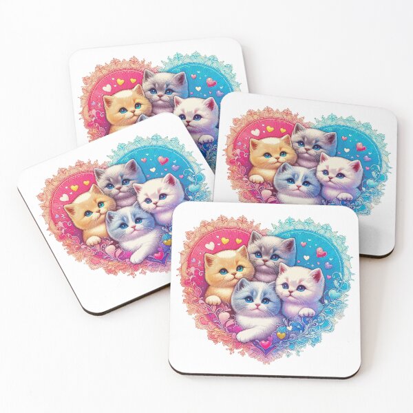 Item preview, Colorful Heart with Little Kittens designed and sold by jardraz.