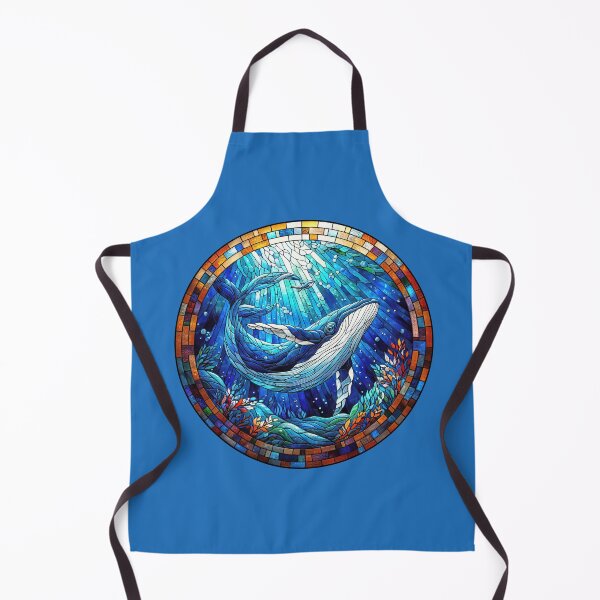 Item preview, Whale Ocean Swimming Through Ray of Light Stained Glass designed and sold by LazioJoe.