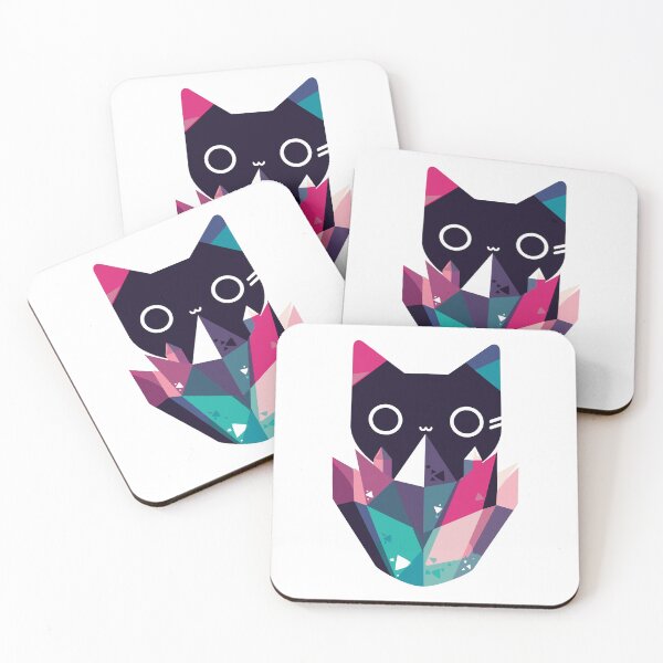Item preview, Polygonal Cat With Crystals designed and sold by SweetClicks123.