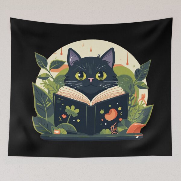 Item preview, Cute Cat Reading A Book designed and sold by Myra365Art.