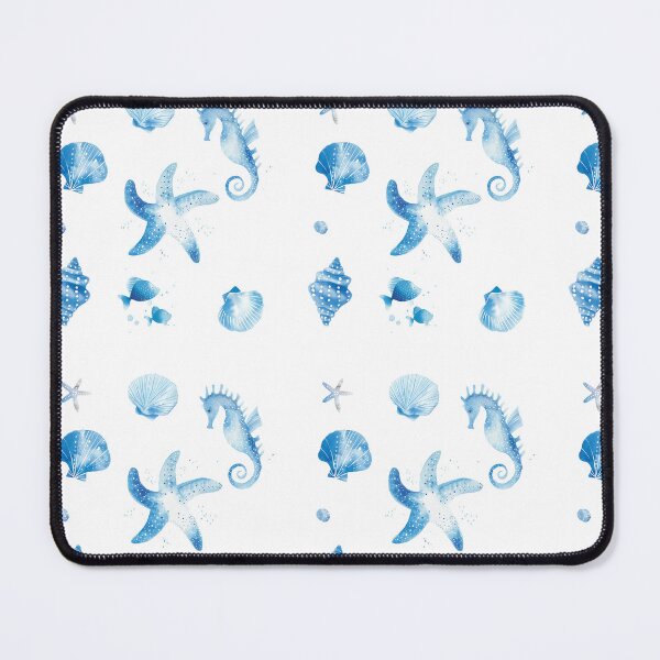 Item preview, Delightful Light Blue Starfish and Seahorse Watercolor Pattern for Coastal Decor designed and sold by WishMerge.