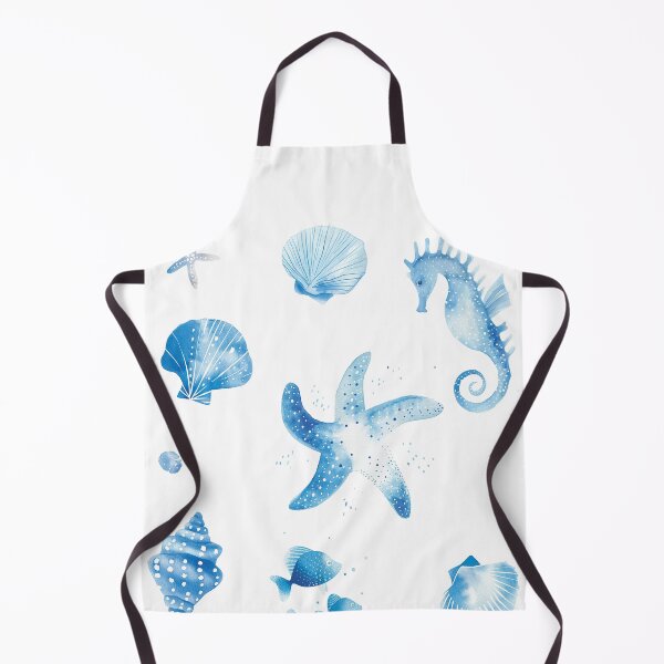 Item preview, Delightful Light Blue Starfish and Seahorse Watercolor Pattern for Coastal Decor designed and sold by WishMerge.