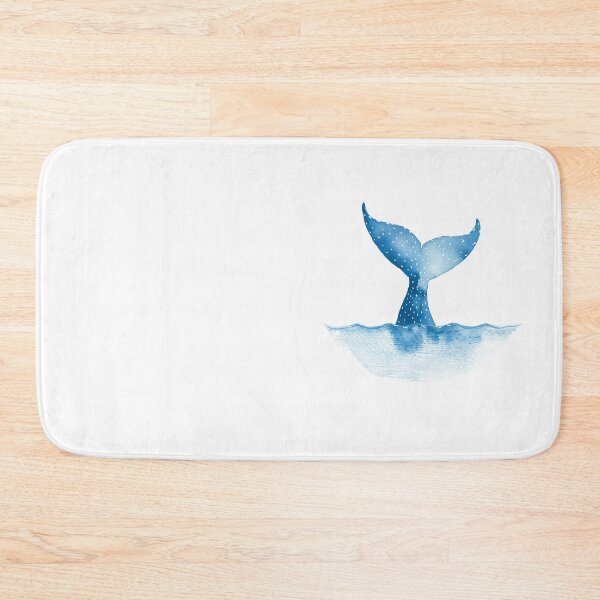 Item preview, Elegant Light Blue Whale Tail Watercolor Design for Coastal Decor designed and sold by WishMerge.