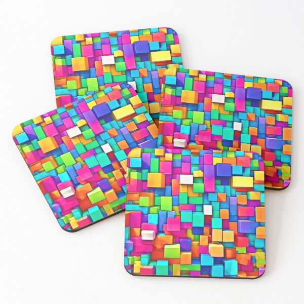 Item preview, Vibrant Broken Blocks Art designed and sold by Health And Fitness Posts e-Store.