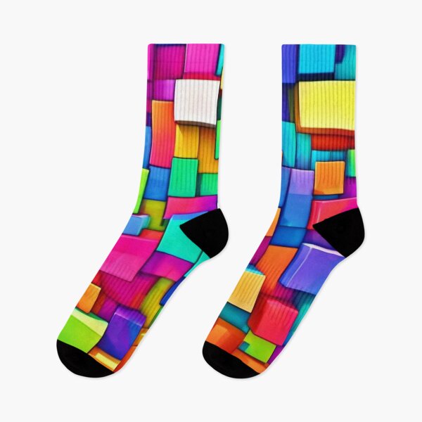 Item preview, Vibrant Broken Blocks Art designed and sold by Health And Fitness Posts e-Store.