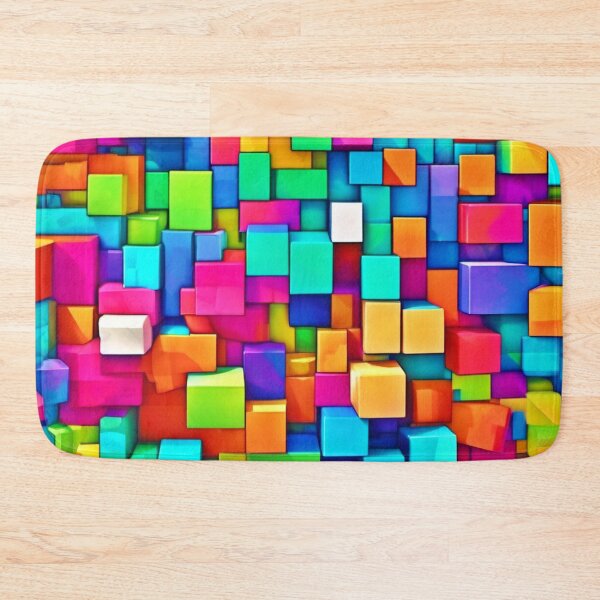 Item preview, Vibrant Broken Blocks Art designed and sold by Health And Fitness Posts e-Store.