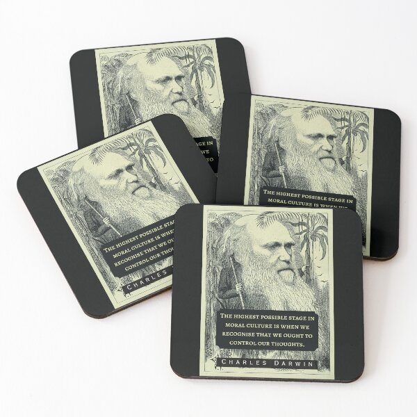 Item preview, Charles Darwin portrait and quote: The highest possible stage in moral culture is when we recognize that we ought to control our thoughts. designed and sold by artbleed.