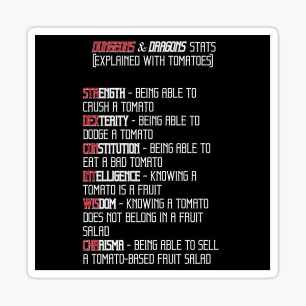 Item preview, D & D Statistiken w / Tomaten designed and sold by LoonyMoonyProds.