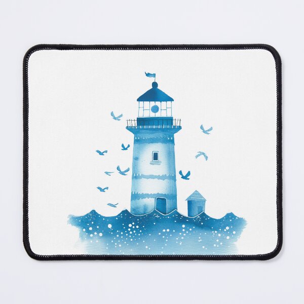Item preview, Charming Light Blue Lighthouse Watercolor Design for Coastal Decor designed and sold by WishMerge.