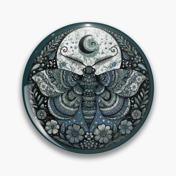 Item preview, Blossoming cottagecore in Moonlight: The Moth’s Dance Amongst the Stars”, Sfingide Acherontia atropos, with flowers, witch, Halloween designed and sold by Collagedream.
