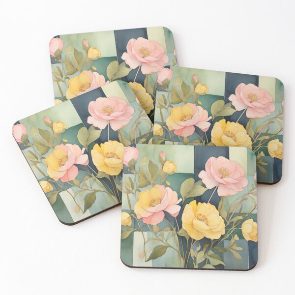 Item preview, Pink and Yellow roses designed and sold by Flowersonstuff.