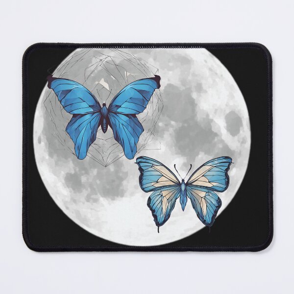 Item preview, Blue morpho butterfly on the moon designed and sold by Yeyishop.