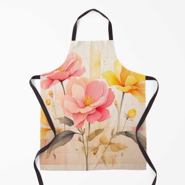 Item preview, Pink and Yellow roses on a cream background  designed and sold by Flowersonstuff.