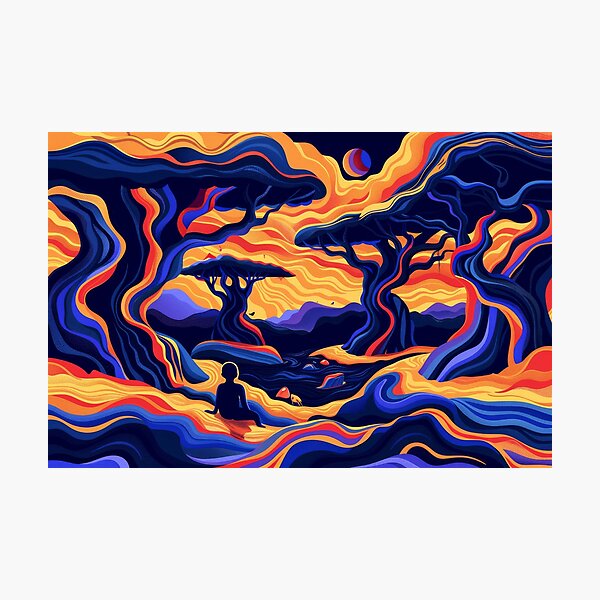 Item preview, Surreal Landscape: Meditation in a Colorful Abstract World designed and sold by Ninoshik.