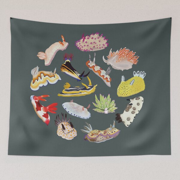 Item preview, Nudibranch round pattern - sea slug designed and sold by Poulpimousse.