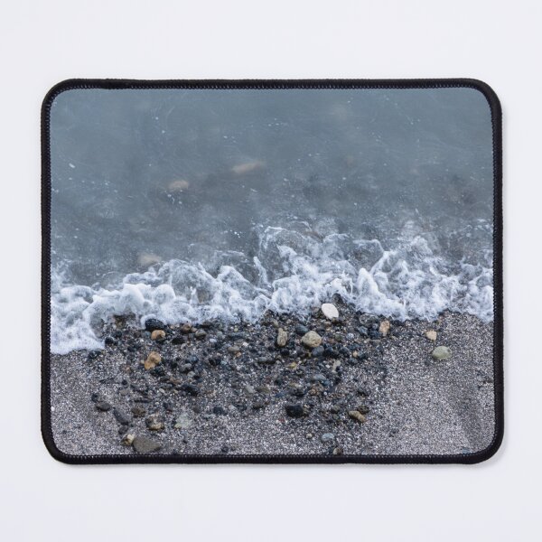 Item preview, waves crashing small rocks on the beach designed and sold by GeniusMindsArt.
