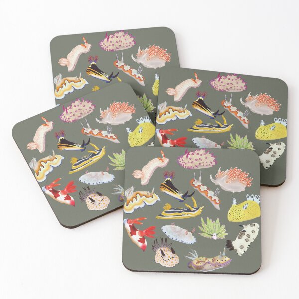 Item preview, Nudibranch round pattern - sea slug - green designed and sold by Poulpimousse.