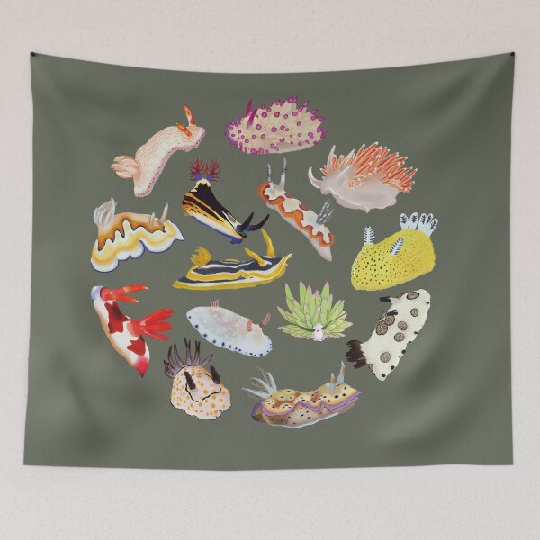Item preview, Nudibranch round pattern - sea slug - green designed and sold by Poulpimousse.