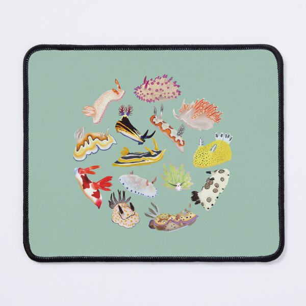 Item preview, Nudibranch round pattern - sea slug - sea green designed and sold by Poulpimousse.