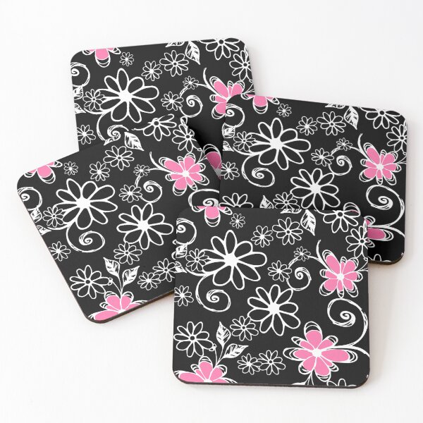 Item preview, Black And White Pretty Little Doodle And A Touch Of Pink Daisies designed and sold by patternsbyposh.
