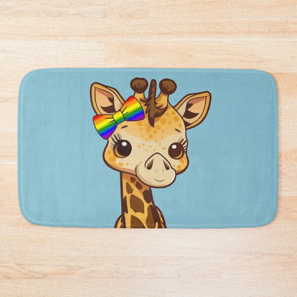 Item preview, Cute Giraffe with LGBTQ Rainbow Pride Flag Bow, Kawaii Rainbow Pride Design  designed and sold by Travelslightly.
