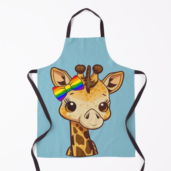 Item preview, Cute Giraffe with LGBTQ Rainbow Pride Flag Bow, Kawaii Rainbow Pride Design designed and sold by Travelslightly.