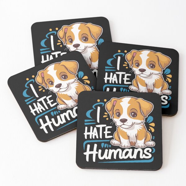 Item preview, Cute Cartoon Puppy Graphic - 'I Hate Humans' Humorous Design designed and sold by Shirtlify.