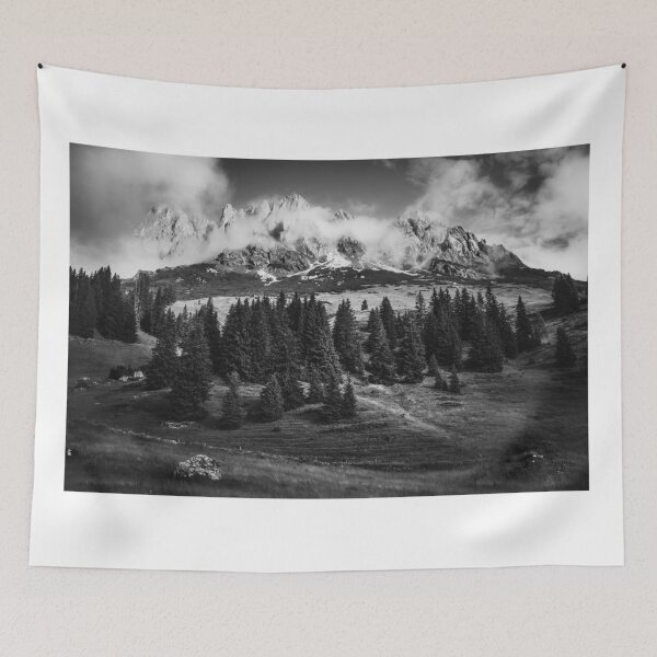 Item preview, Hochkönig Photo Black White - Alps Mountain Hut Salzburger Land designed and sold by Marvin Diehl.