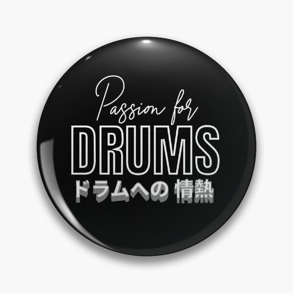 Item preview, Passion for drums, black and white minimalist style designed and sold by Animetal-Shop.