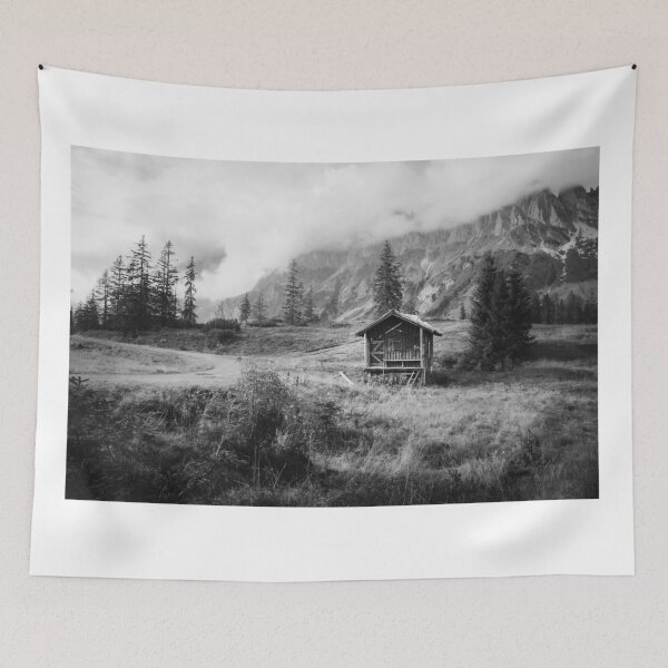 Item preview, Hochkönig Photo Black White - Alps Mountain Hut Salzburger Land designed and sold by Marvin Diehl.