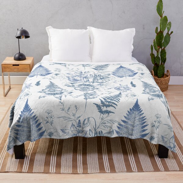 Item preview, Aesthetic floral pattern with aquilegia flowers and fern leaves designed and sold by FleurDesign.