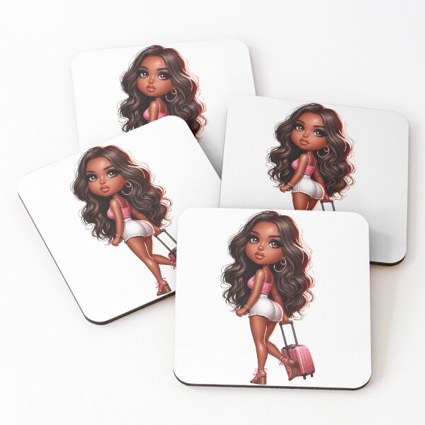 Item preview, Chibi Travel Design, Chibi Doll, Afro Chibi, Cute Girl, Afro Chibi Doll, Black Chibi Design. designed and sold by gabrielakrall.