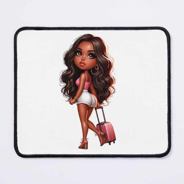 Item preview, Chibi Travel Design, Chibi Doll, Afro Chibi, Cute Girl, Afro Chibi Doll, Black Chibi Design. designed and sold by gabrielakrall.