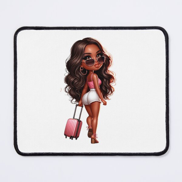 Item preview, Chibi Travel Design, Chibi Doll, Afro Chibi, Cute Girl, Afro Chibi Doll, Black Chibi Design. designed and sold by gabrielakrall.