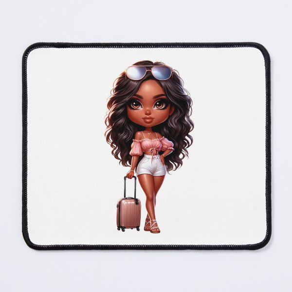 Item preview, Chibi Travel Design, Chibi Doll, Afro Chibi, Cute Girl, Afro Chibi Doll, Black Chibi Design. designed and sold by gabrielakrall.