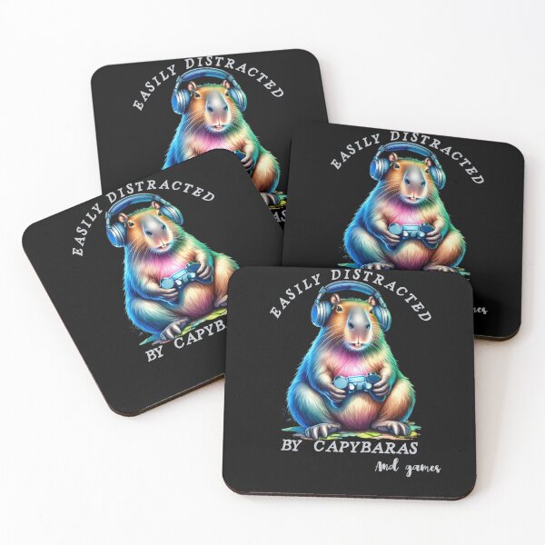 Item preview, Easily distracted by cabybaras and video games designed and sold by MilkyForest.