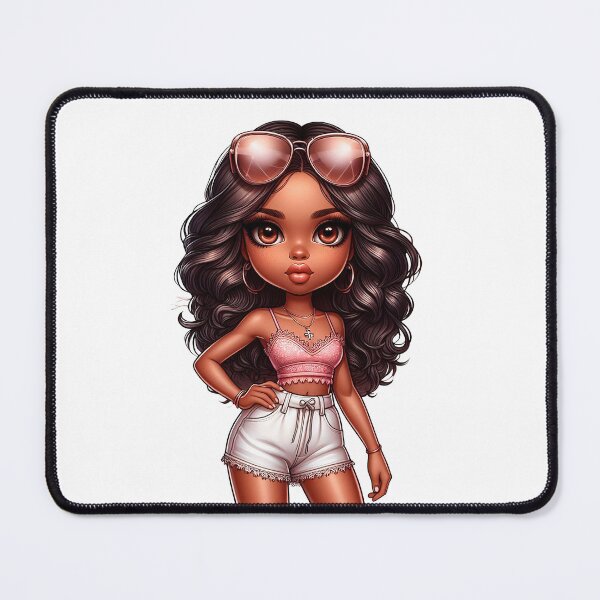 Item preview, Summer Chibi Doll, Summer Chibi Girl, Beach Chibi, Swimsuit Chibi, Afro Chibi. designed and sold by gabrielakrall.