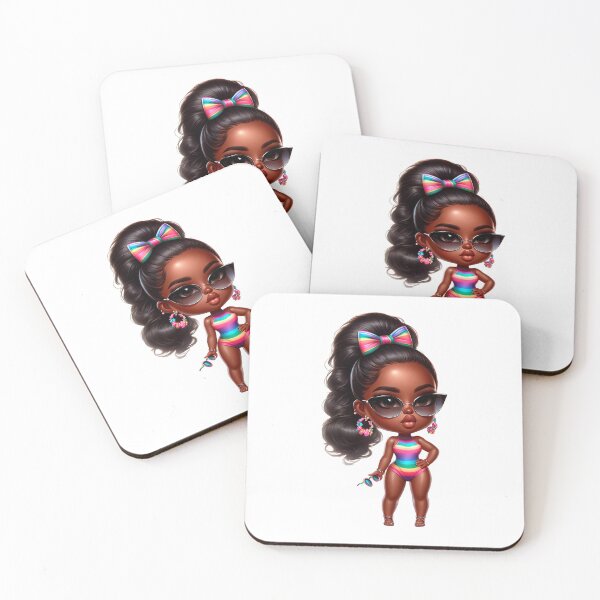 Item preview, Swimwear Chibi Doll, Summer Chibi Doll, Summer Chibi Girl, Beach Chibi, Swimsuit Chibi, Afro Chibi. designed and sold by gabrielakrall.