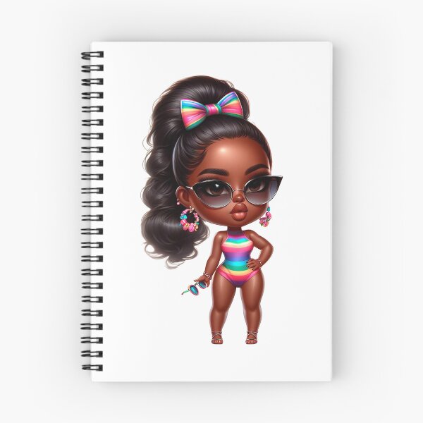 Item preview, Swimwear Chibi Doll, Summer Chibi Doll, Summer Chibi Girl, Beach Chibi, Swimsuit Chibi, Afro Chibi. designed and sold by gabrielakrall.
