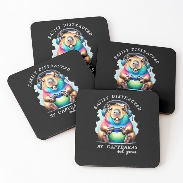 Item preview,  Easily distracted by cabybaras and video games designed and sold by MilkyForest.