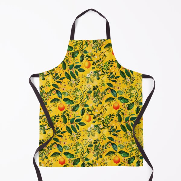 Item preview, 1d wall design, vintage endless pattern colorful herbarium, lemons, wildflowers, colorful detailed, yellow background designed and sold by GabbyKI261.