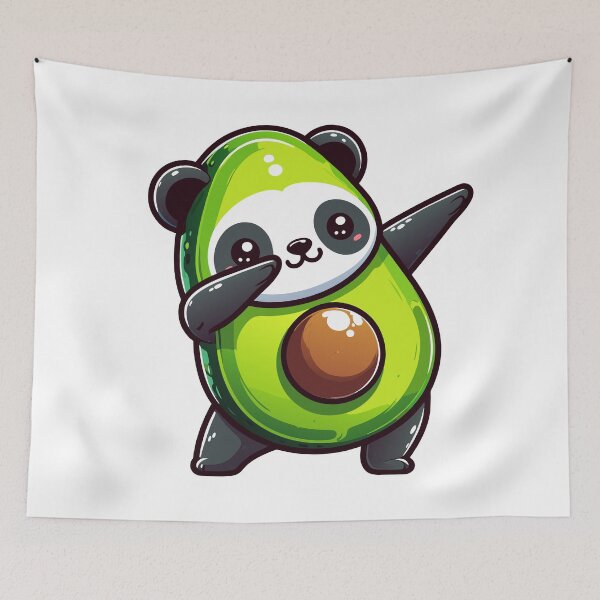 Item preview, Kawaii Avocado Panda - Cute Fusion Character Art designed and sold by Designowner.