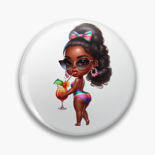 Item preview, Swimwear Chibi Doll, Summer Chibi Doll, Summer Chibi Girl, Beach Chibi, Swimsuit Chibi, Afro Chibi. designed and sold by gabrielakrall.