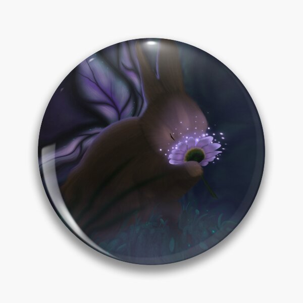Item preview, Bunny Sniffing Glowing Flower designed and sold by MoonShadowArt25.