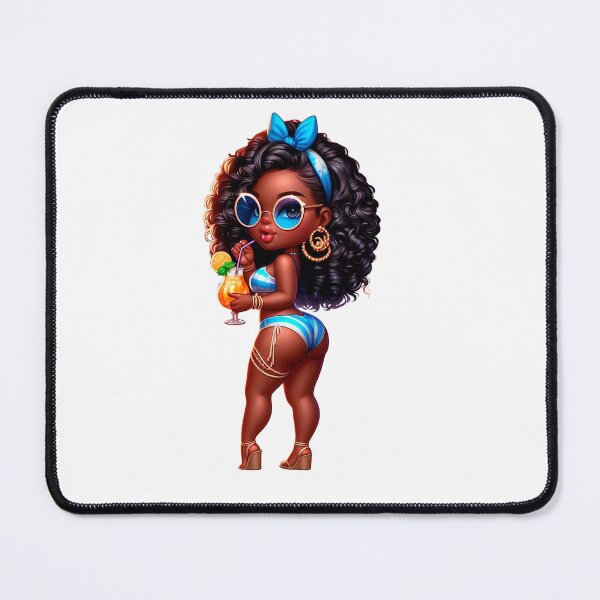Item preview, Swimwear Chibi Doll, Summer Chibi Doll, Summer Chibi Girl, Beach Chibi, Swimsuit Chibi, Afro Chibi. designed and sold by gabrielakrall.