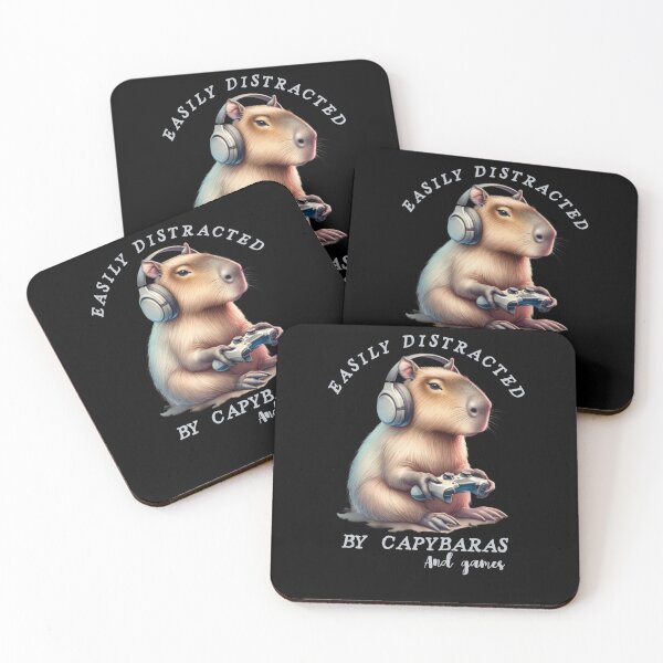 Item preview,  Easily distracted by cabybaras and video games designed and sold by MilkyForest.