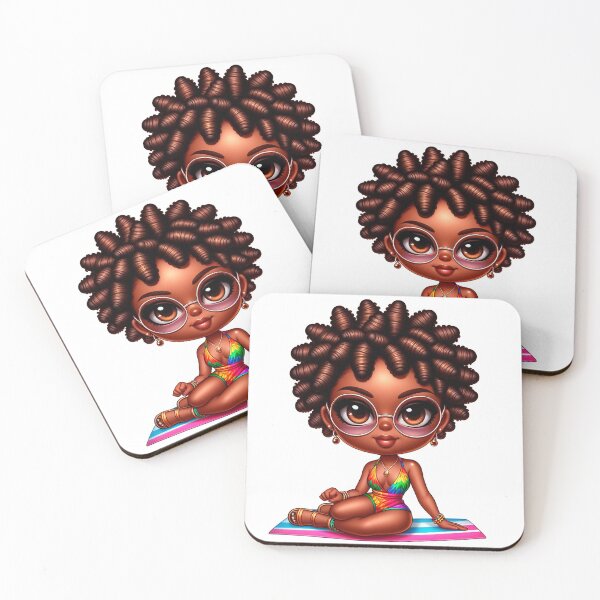 Item preview, Summer Chibi Doll, Summer Chibi Design, Swimwear Chibi Girl, Beach Chibi, Swimsuit Chibi, Afro Chibi. designed and sold by gabrielakrall.
