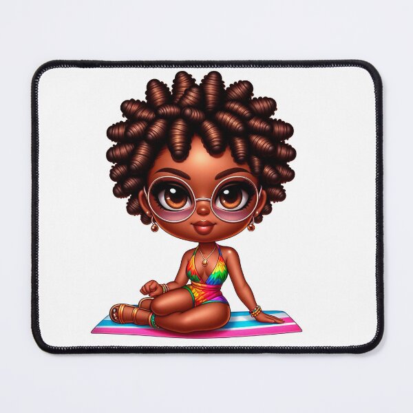 Item preview, Summer Chibi Doll, Summer Chibi Design, Swimwear Chibi Girl, Beach Chibi, Swimsuit Chibi, Afro Chibi. designed and sold by gabrielakrall.