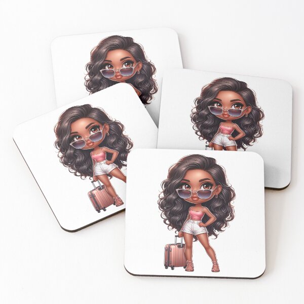 Item preview, Chibi Travel Design, Chibi Doll, Afro Chibi, Cute Girl, Afro Chibi Doll, Black Chibi Design. designed and sold by gabrielakrall.